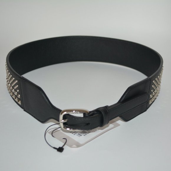 NWT AUTHENTIC GUCCI LEATHER STUDDED WAIST BELT - Picture 6 of 9